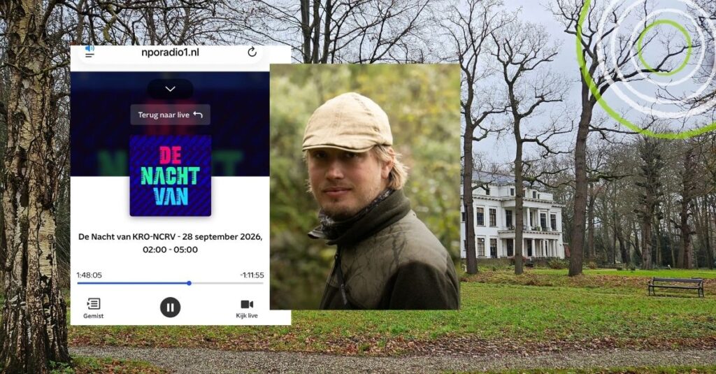 Vleermuisexpert Roel van Marrewijk in radio uitzending van KRO-NCRV